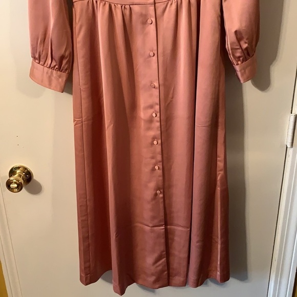 J Crew Satin Blush Pink Button Down Midi Dress 2T - Picture 11 of 15